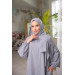 Medina Silk Shawl Prayer Dress Gray