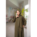 Medina Silk Prayer Dress With Shawl Khaki