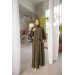 Medina Silk Prayer Dress With Shawl Khaki