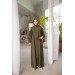 Medina Silk Prayer Dress With Shawl Khaki