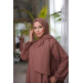 Medina Silk Shawl Prayer Dress Brown