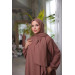 Medina Silk Shawl Prayer Dress Brown