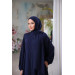 Medina Silk Prayer Dress With Shawl Navy Blue