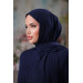 Medina Silk Prayer Dress With Shawl Navy Blue