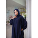 Medina Silk Prayer Dress With Shawl Navy Blue