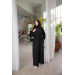 Medina Silk Prayer Dress With Shawl Black