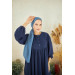 Knitted Hijab Dress Navy Blue