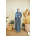 Knitted Hijab Dress Blue