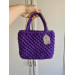 Combed Cotton Yarn Knitted Handbag Purple