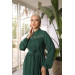 Abaya With Yoke And Beads Green