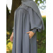 Robe Ornamental Overlocked Abaya Gray