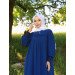 Robe Ornamental Overlocked Abaya Blue