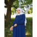 Robe Ornamental Overlocked Abaya Blue