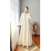 Full Length Buttoned Abaya White