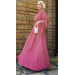 Hijab Shirt Neck Loose Dress Pink