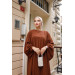 Hijab Robal Oversized Dress Brown