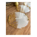 Transparent Epoxy Resin Tray With Gold Leaves Sultan Tasarım
