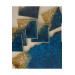 Large Size Gold Leaf Patterned Epoxy Tray Coaster Set, Dark Blue
