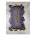 Large Size Gold Leaf Rectangular Wavy Patterned Epoxy Tray, Purple Gold Gilded
