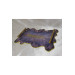 Large Size Gold Leaf Rectangular Wavy Patterned Epoxy Tray, Purple Gold Gilded