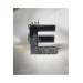 Letter E Black Silver Hologram Epoxy Keychain, Transparent