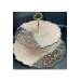 Epoxy Two Tier Gold Leaf Stand Presentation Fruit Cookie Holder