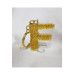 Letter F Gold Glitter Epoxy Keychain, Transparent