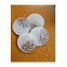 Set Of 4 Epoxy Coasters With Silver Leaf Transparent