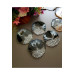 Set Of 4 Epoxy Coasters With Silver Leaf, Transparent