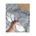 Set Of 4 Epoxy Coasters With Silver Leaf, Transparent