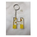ميدالية مفاتيح من الايبوكسي برسمة حرف H شفاف
