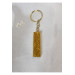 Letter I Gold Glitter Epoxy Keychain, Transparent