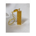 Letter I Gold Glitter Epoxy Keychain, Transparent