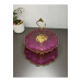Two Tier Gold Leaf, Mother Of Pearl Effect Presentation Fruit And Cookie Holder