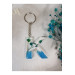Letter K Blue Floral Epoxy Keychain, Transparent