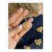Heart Gold Leaf Keychain, Transparent