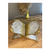 Table Top Special Design Pearlescent Gold Leaf Epoxy Quran Lectern