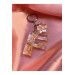 Gold Leaf Letter Keychain With Mini Star Attachment, Transparent