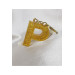 ميدالية مفاتيح برسمة حرف P من الايبوكسي ذهبية