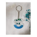 Letter S Blue Floral Epoxy Keychain, Transparent