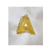 Sultan Letter A Gold Glitter Epoxy Keychain, Transparent