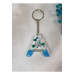ميدالية مفاتيح بشكل حرف A ايبوكسي مزين بزهور