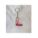 ميدالية مفاتيح ايبوكسي برسمة حرف E شفافة