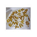 Letter T Gold Glitter Epoxy Keychain, Transparent