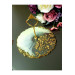 Gold Gilded, Mother Of Pearl Effect Stoned Presentation Fruit Cookie Holder 20 Cm