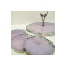 Single Layer Silver Gilded Presentation Cups For Cookies And Fruits, Purple