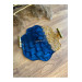 صينية ضيافة ايبوكسي زرقاء مزينة بأرواق ذهبية
