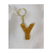 Letter Y Gold Glitter Epoxy Keychain, Transparent