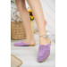 Womens Braided Closed Toe Knitted Slippers Purple