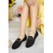 Womens Black Knitted Canvas Shoes
